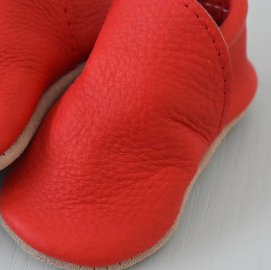 Leather Loafers - Red