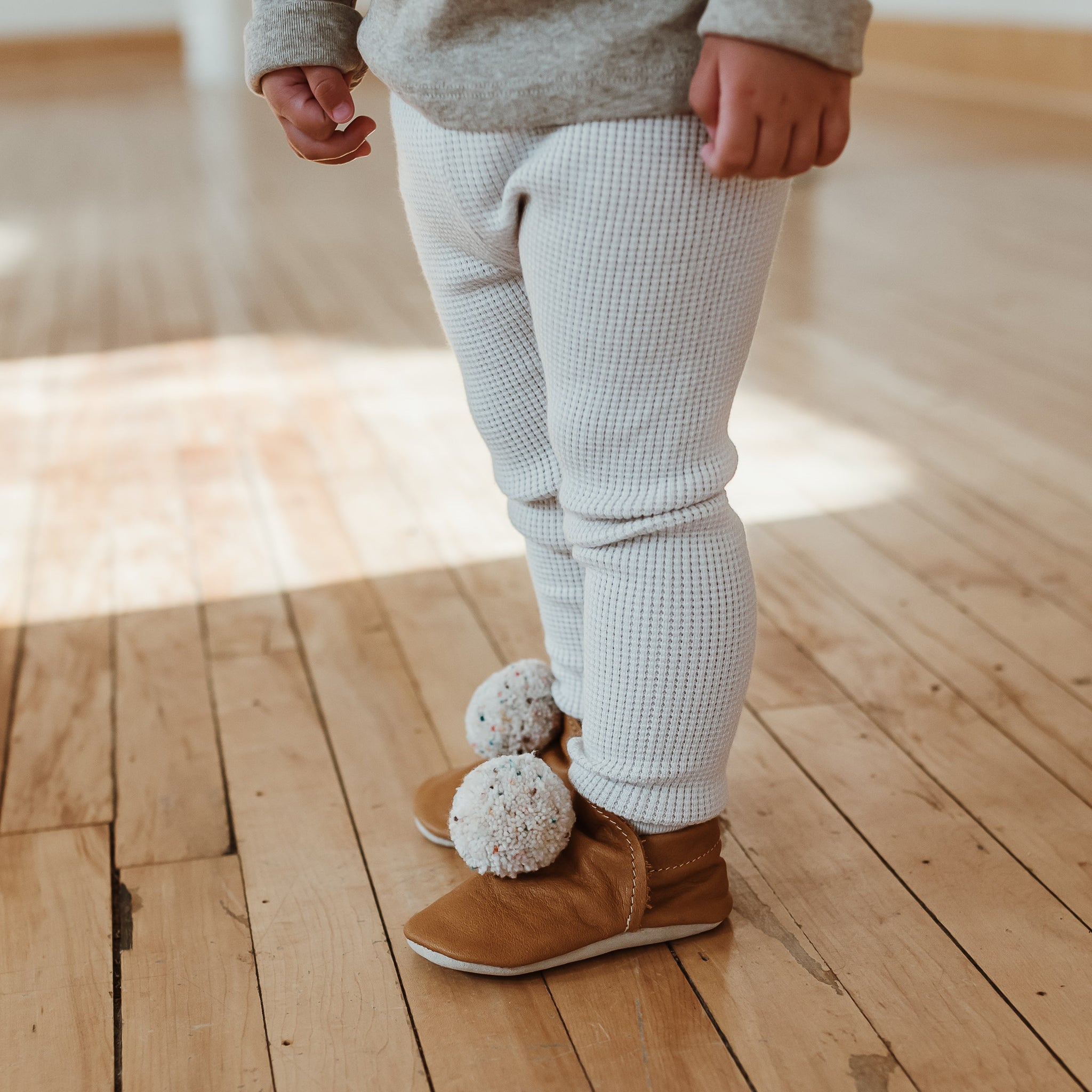 Leather Pompom Shoes