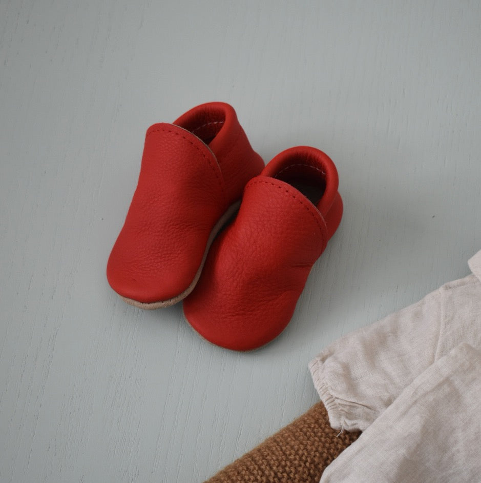 Leather Loafers - Red