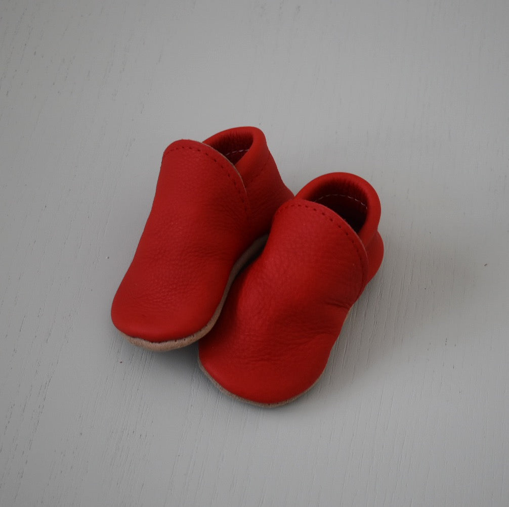 Leather Loafers - Red